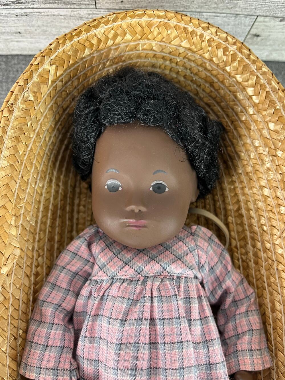 SASHA DOLL BABY Cara African American Girl Pink Plaid Dress Basket Set